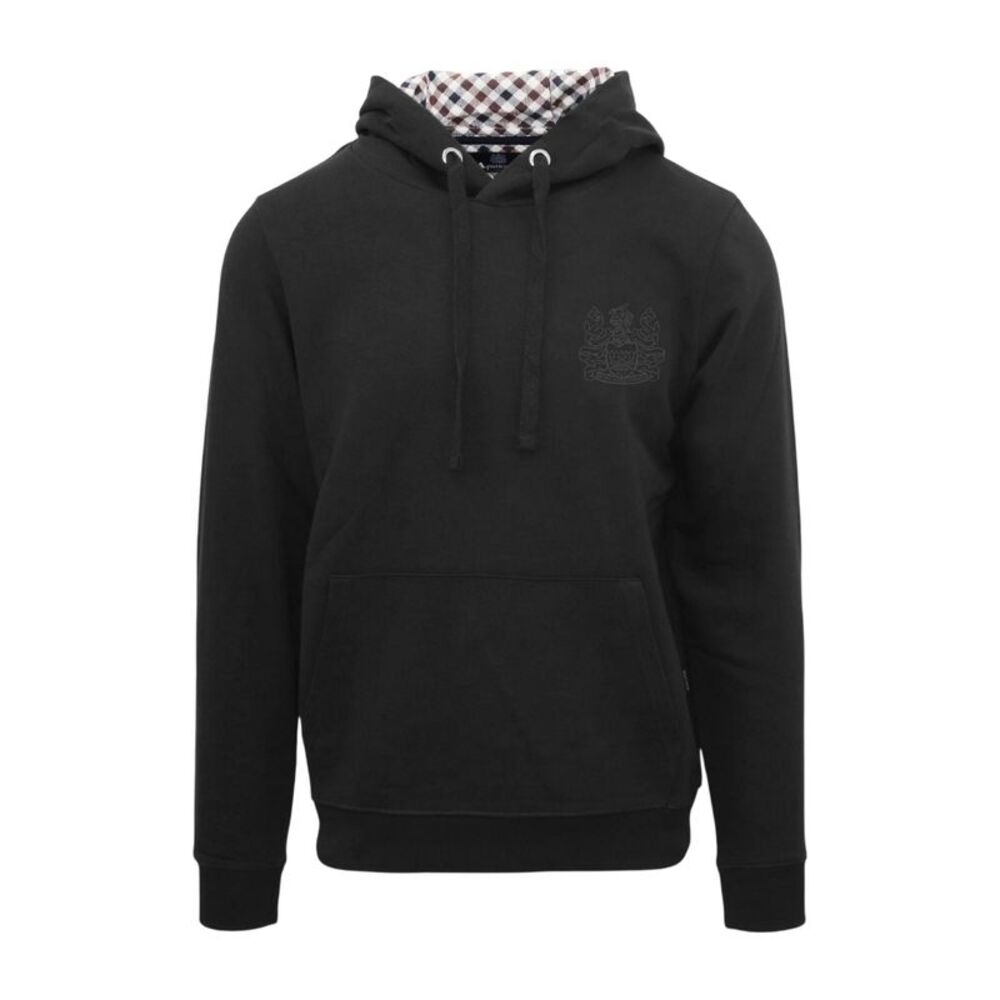 Aquascutum Mens Logo Hoodie / Black